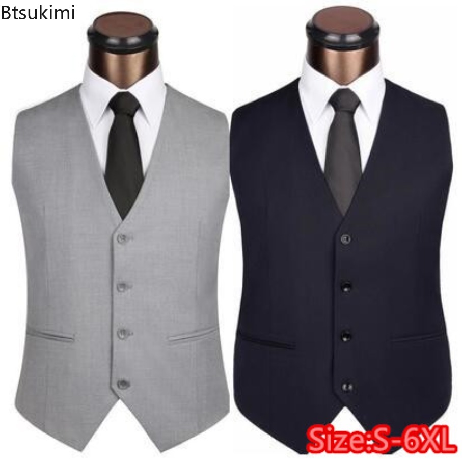 S-6XL プラスサイズメンズ韓国スリムフィットスーツベスト - Formal Waistcoat Vest のレビューと価格