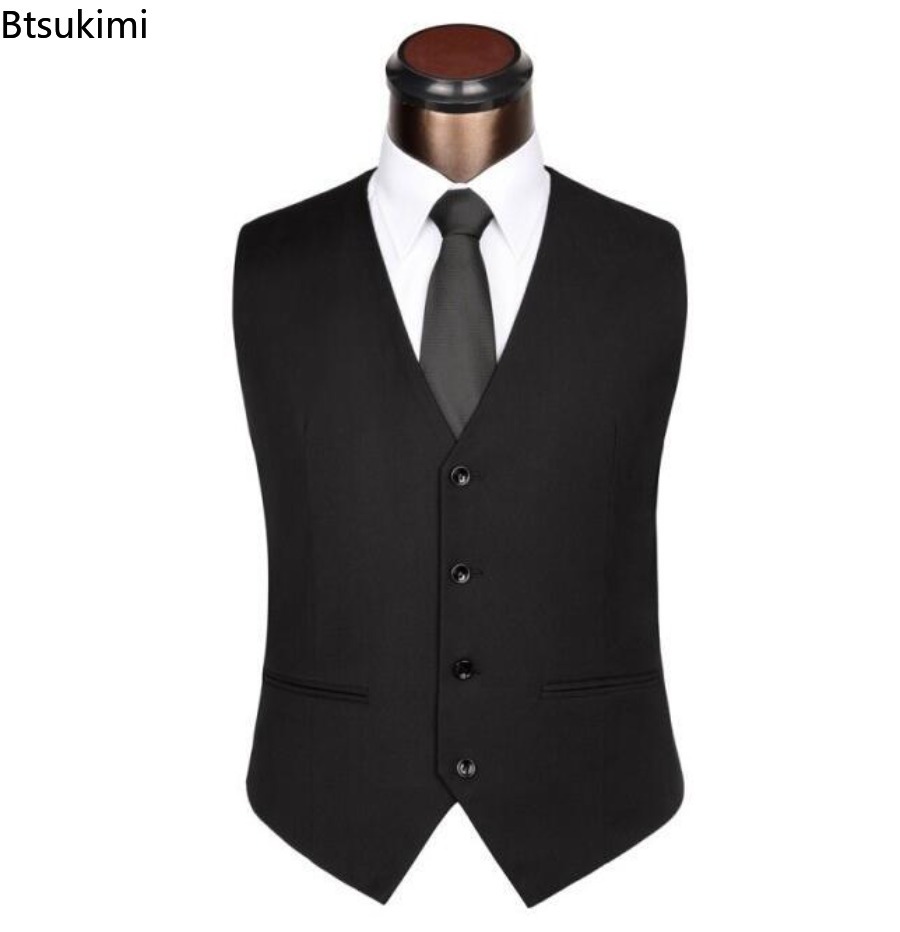 S-6XL プラスサイズメンズ韓国スリムフィットスーツベスト - Formal Waistcoat Vest のレビューと価格