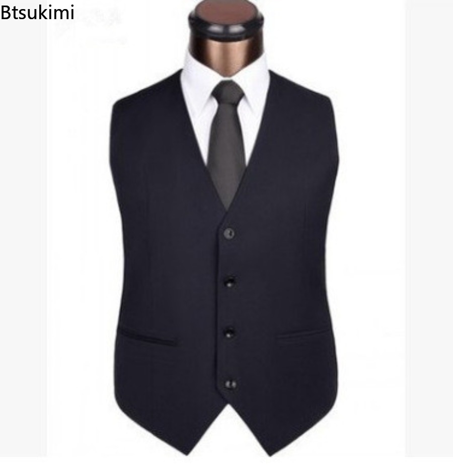 S-6XL プラスサイズメンズ韓国スリムフィットスーツベスト - Formal Waistcoat Vest のレビューと価格