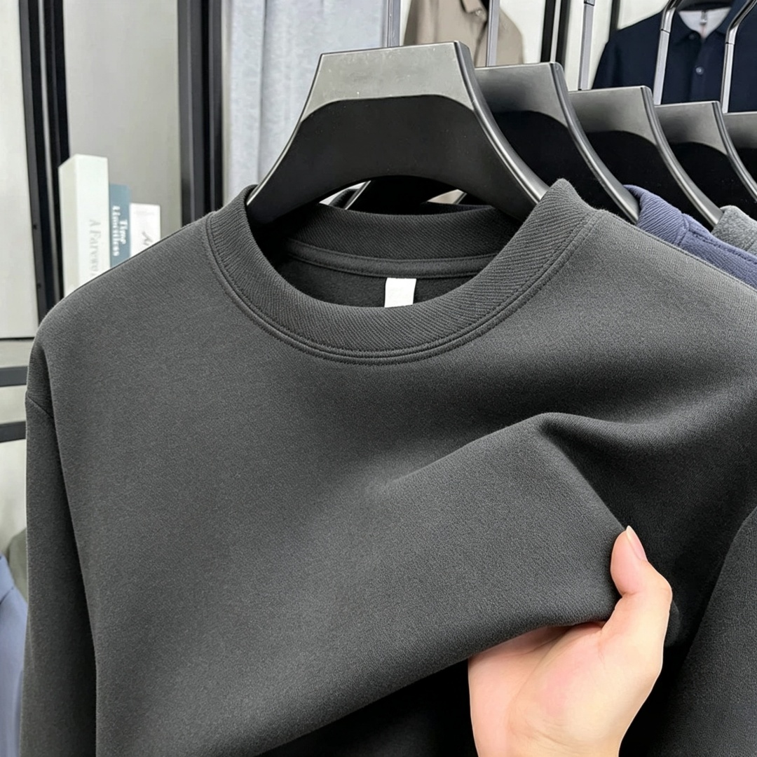 柔らかなコットン素材の高級ブランドメンズ長袖ラウンドネックT - Fashion Mens Shirt のレビューと価格