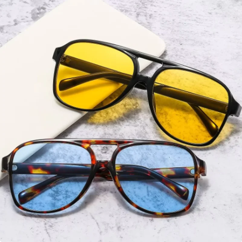 ユニセックスファッションサングラス UV400 保護クラシッ - Yellow Men'S Fashion のレビューと価格