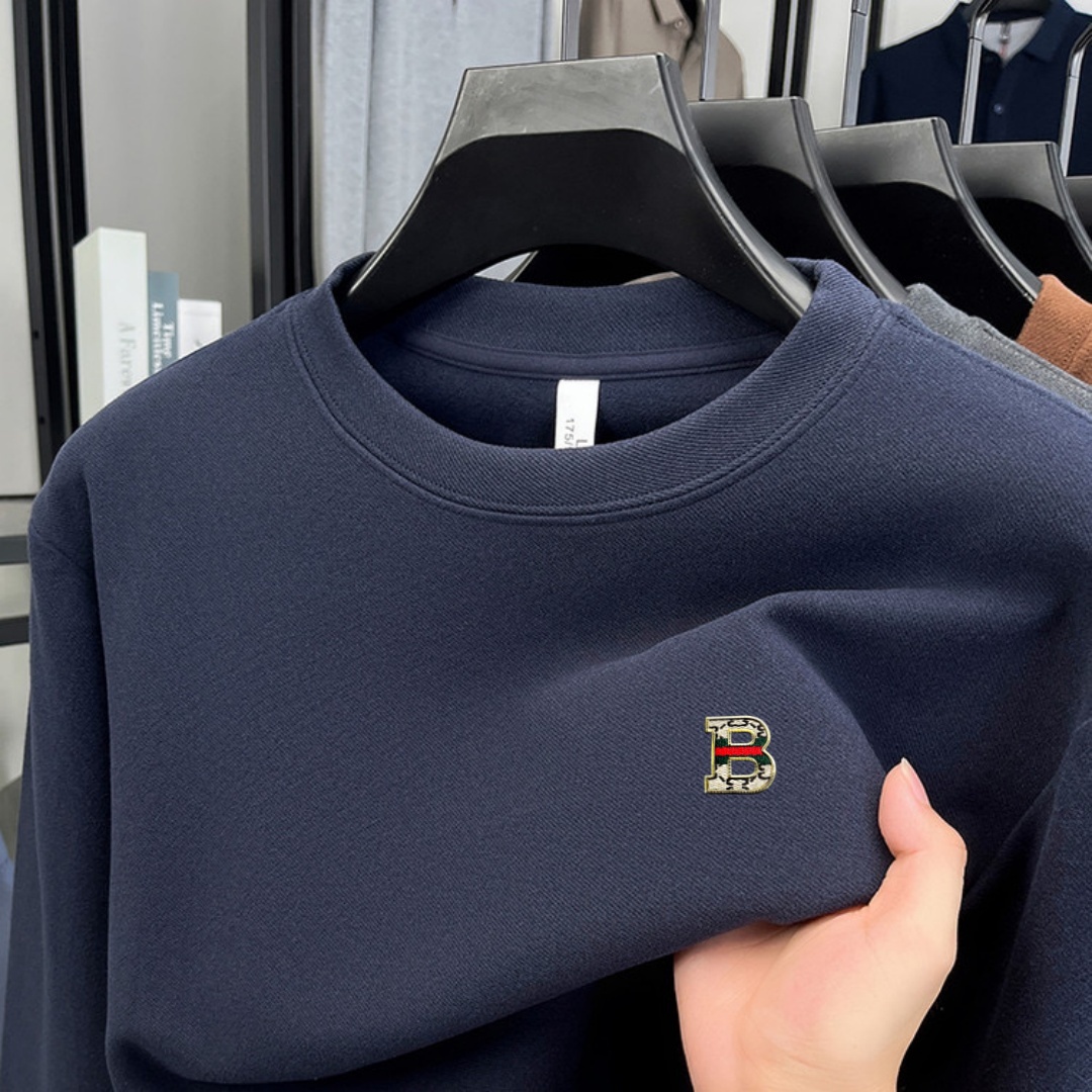 柔らかなコットン素材の高級ブランドメンズ長袖ラウンドネックT - Fashion Mens Shirt のレビューと価格