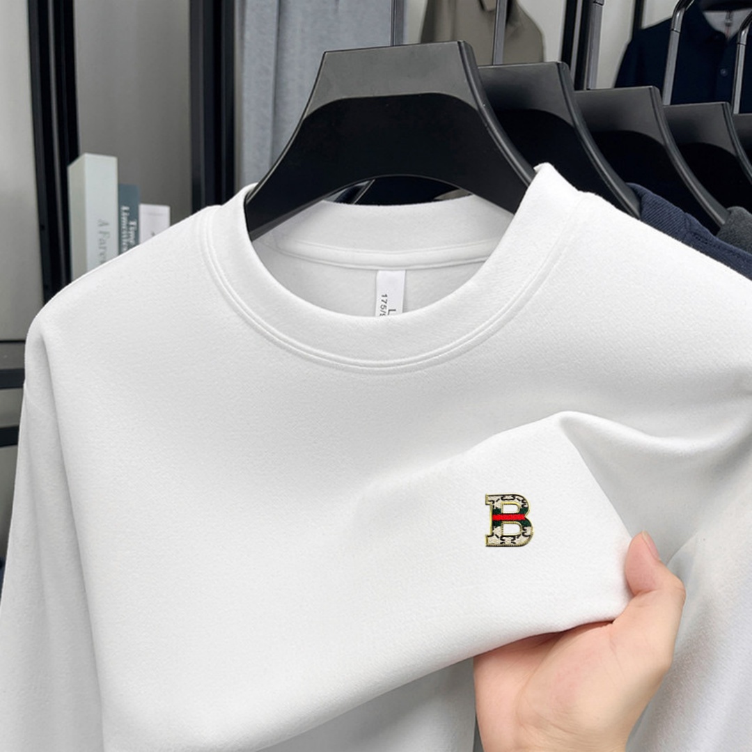 柔らかなコットン素材の高級ブランドメンズ長袖ラウンドネックT - Fashion Mens Shirt のレビューと価格