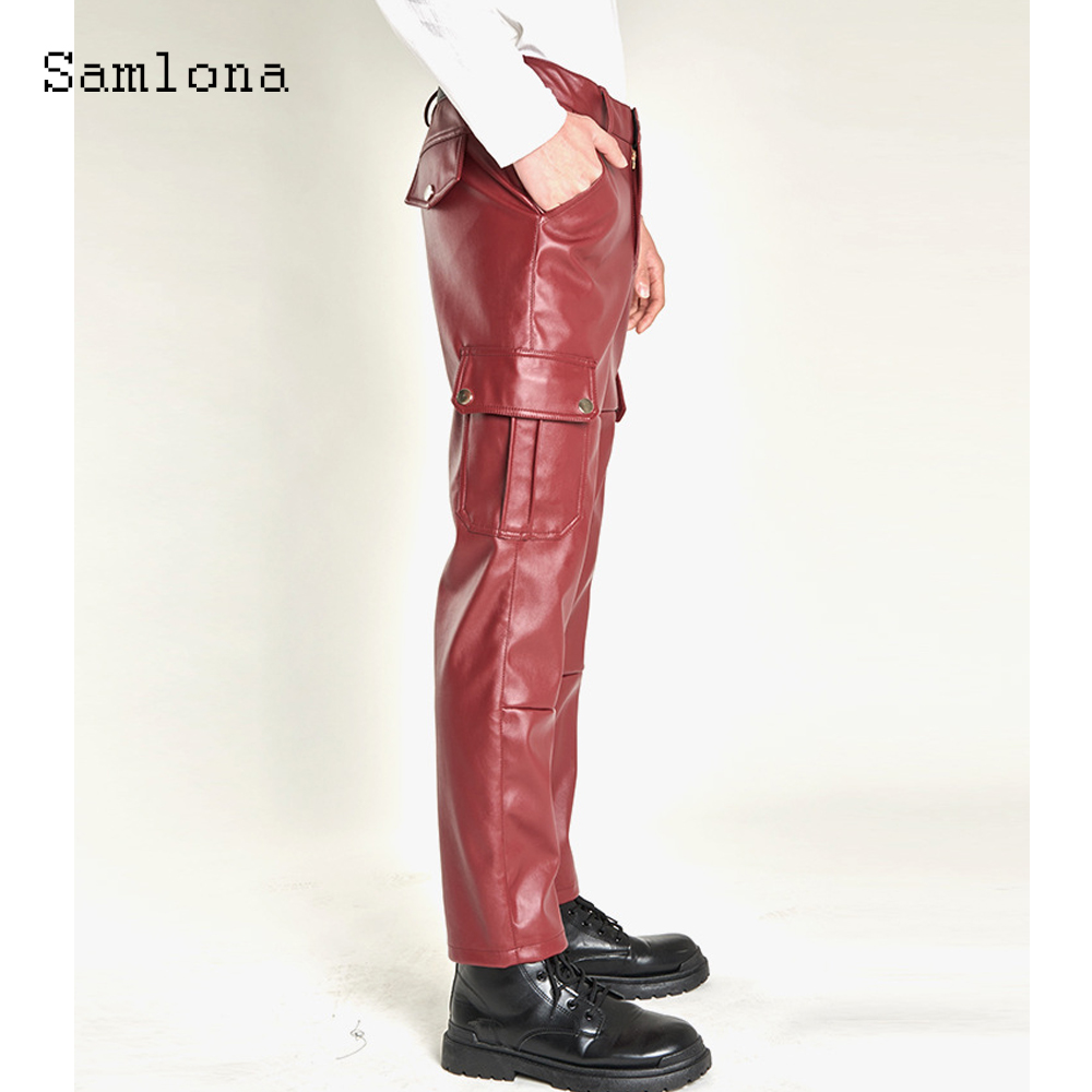 2025 メンズスタンドポケットファッション Pu レザーパ - Mens Fashion Camo Pants のレビューと価格