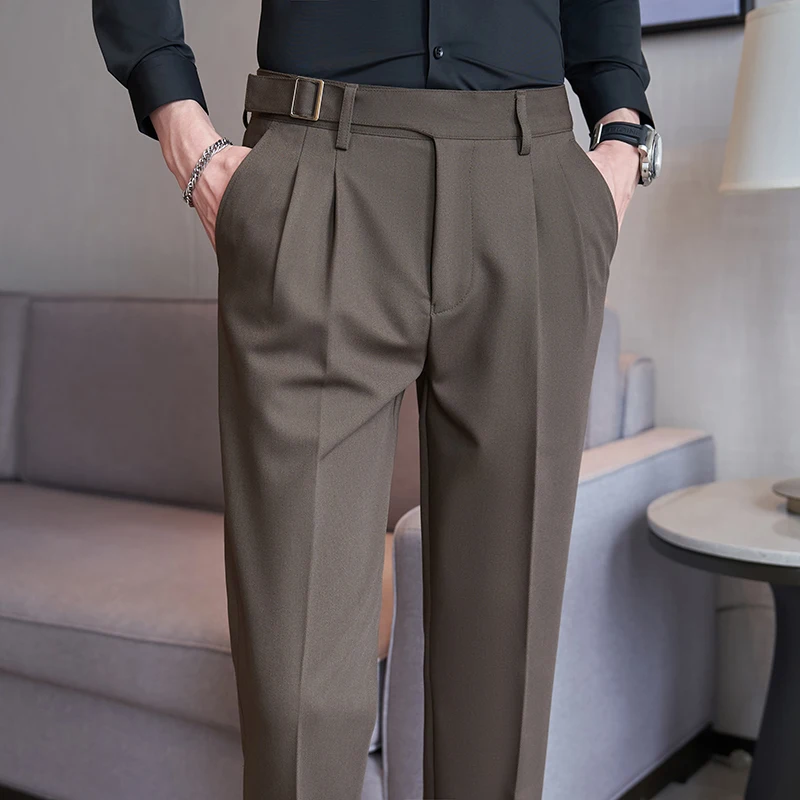ネイビーメンズスーツパンツ、白黒トラウザーズ、グレーカーキパ - Men'S Fashion Khaki Pants のレビューと価格
