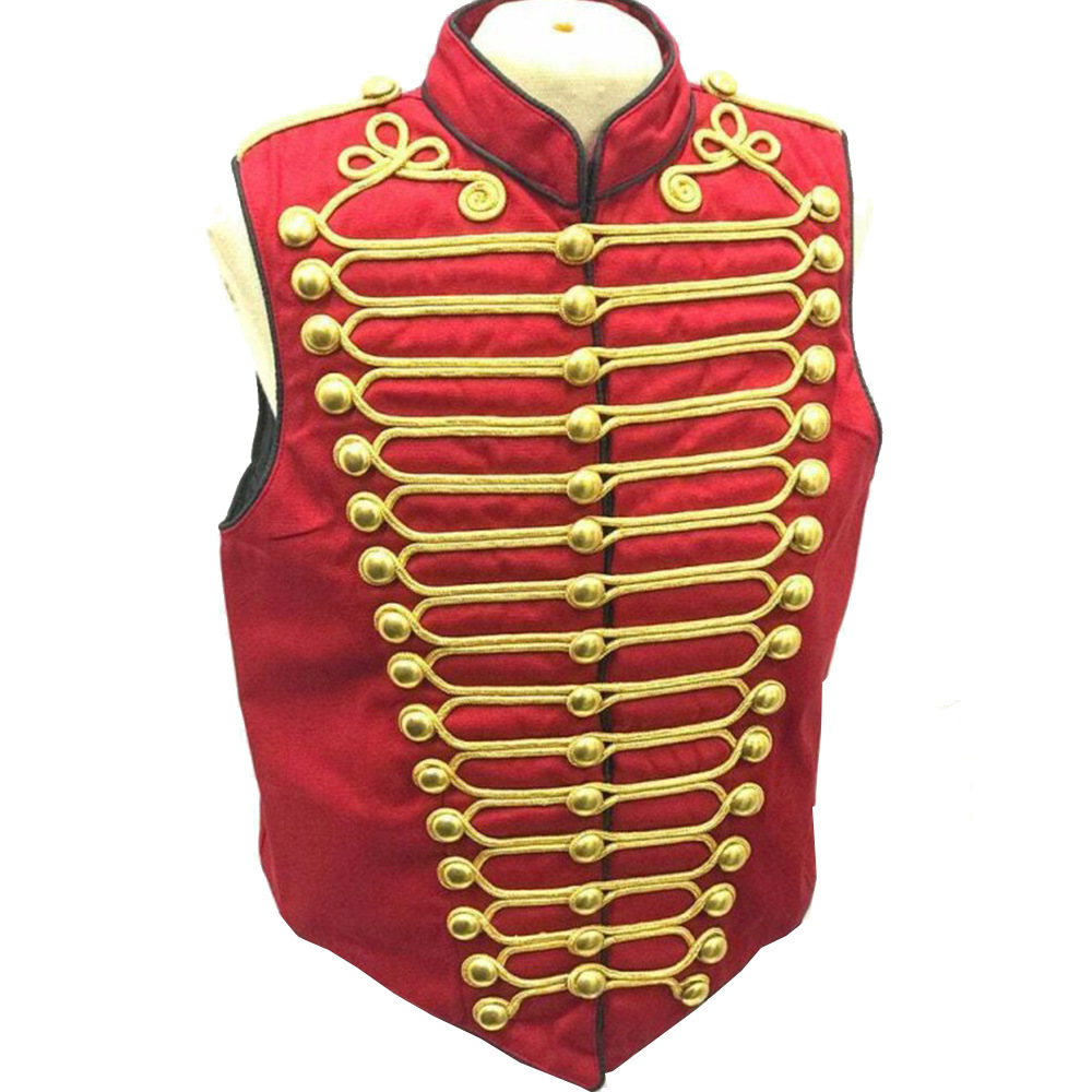 大人のコスプレロックバンド赤スエードジャケットパンク軍事ドラ - Tactical Vest Men のレビューと価格