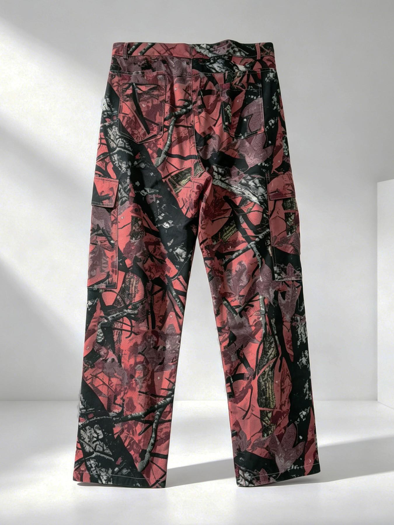 メンズ カモフラージュ ストレートレッグ ルーズワークジーン - Mens Fashion Camo Pants のレビューと価格