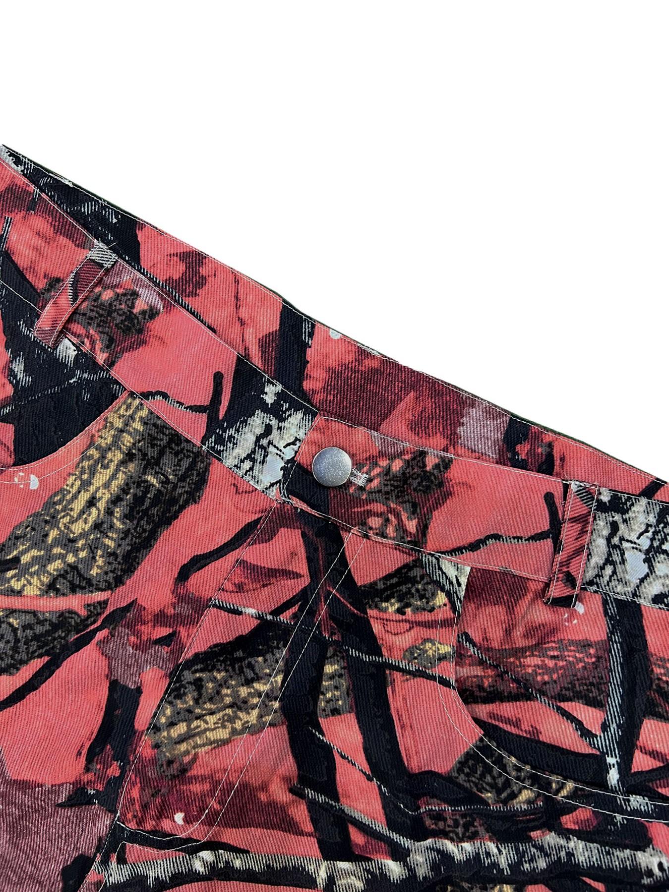 メンズ カモフラージュ ストレートレッグ ルーズワークジーン - Mens Fashion Camo Pants のレビューと価格