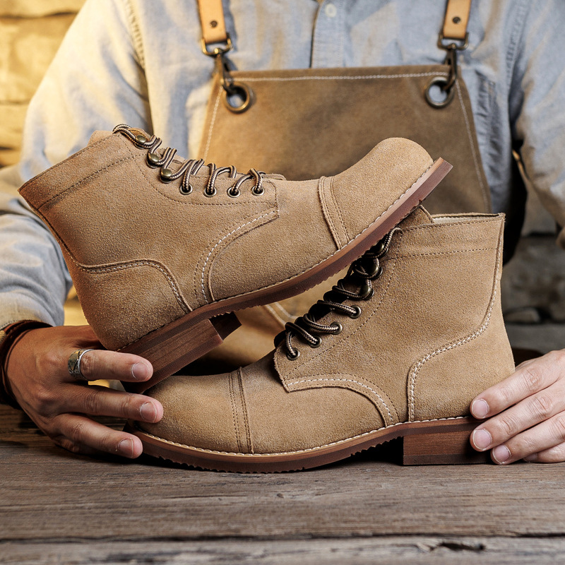 スエードブーツ グッドイヤーウェルト製法 モーターサイクル  - Fashion Men'S Boots のレビューと価格