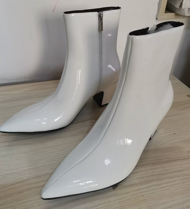 新しいファッション白いブーツ男性用高品質パテントレザーブーツ - Mens Fashion Dress Shoes のレビューと価格