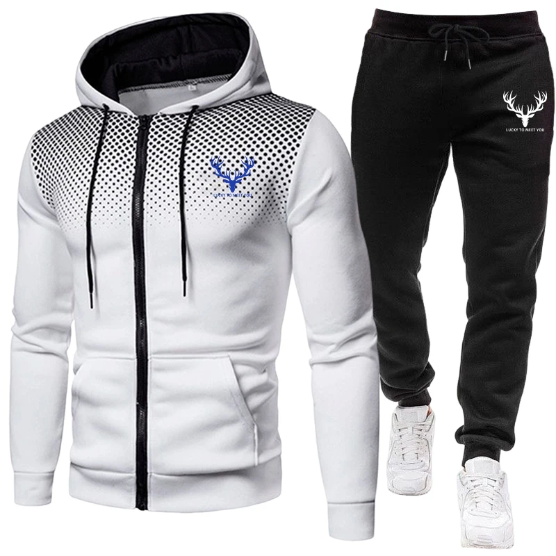 2026新作 メンズセット ジップアップパーカーと黒のスウェ - Mens Fashion Wear のレビューと価格