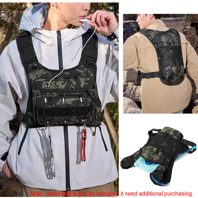 タクティカルバッグ フロントチェストリグベスト バックパック - Tactical Vest Men のレビューと価格