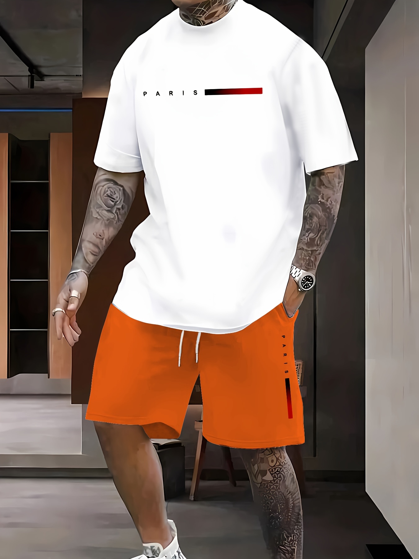 パリメンズカジュアルセット 春夏新作 レタープリント アメリ - Paris Men'S Fashion のレビューと価格