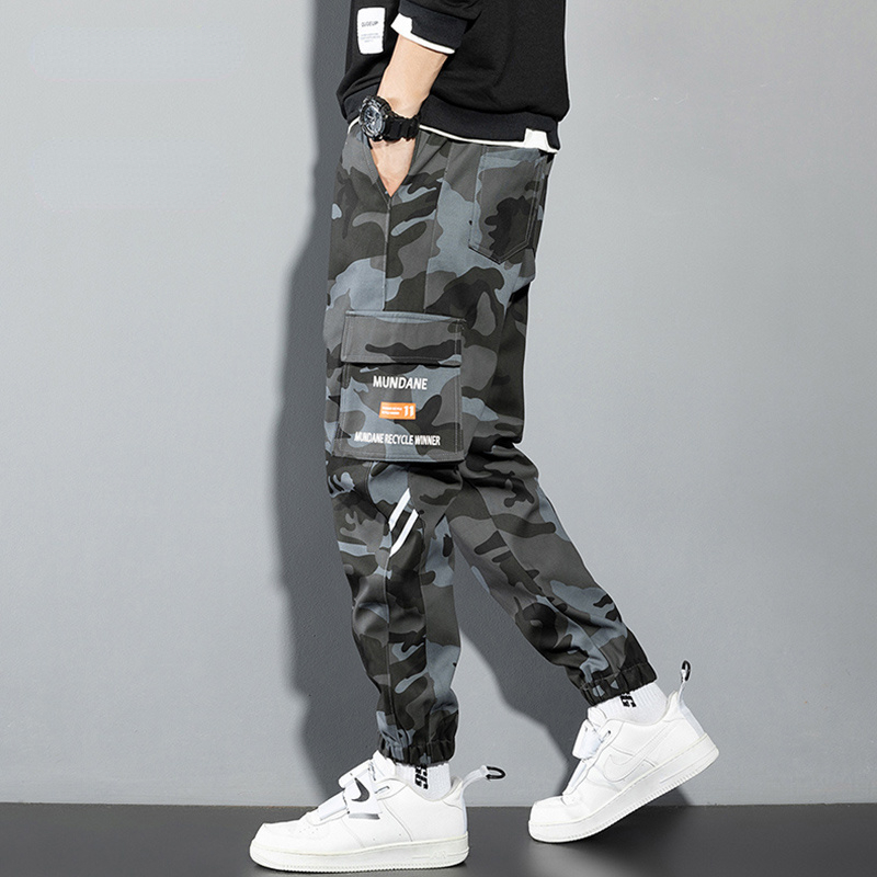 男性用オレンジ色のカーゴパンツ、ヒップホップジョガー、y2k - Mens Fashion Camo Pants のレビューと価格