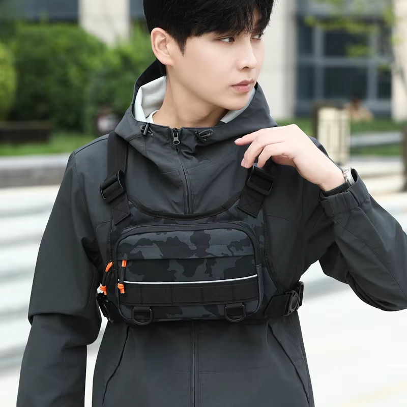 サイクリングフロントチェストベスト戦術バックパックキャンプ登 - Tactical Vest Men のレビューと価格