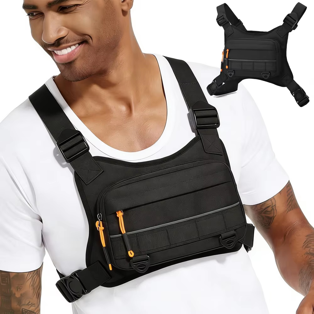 サイクリングフロントチェストベスト戦術バックパックキャンプ登 - Tactical Vest Men のレビューと価格