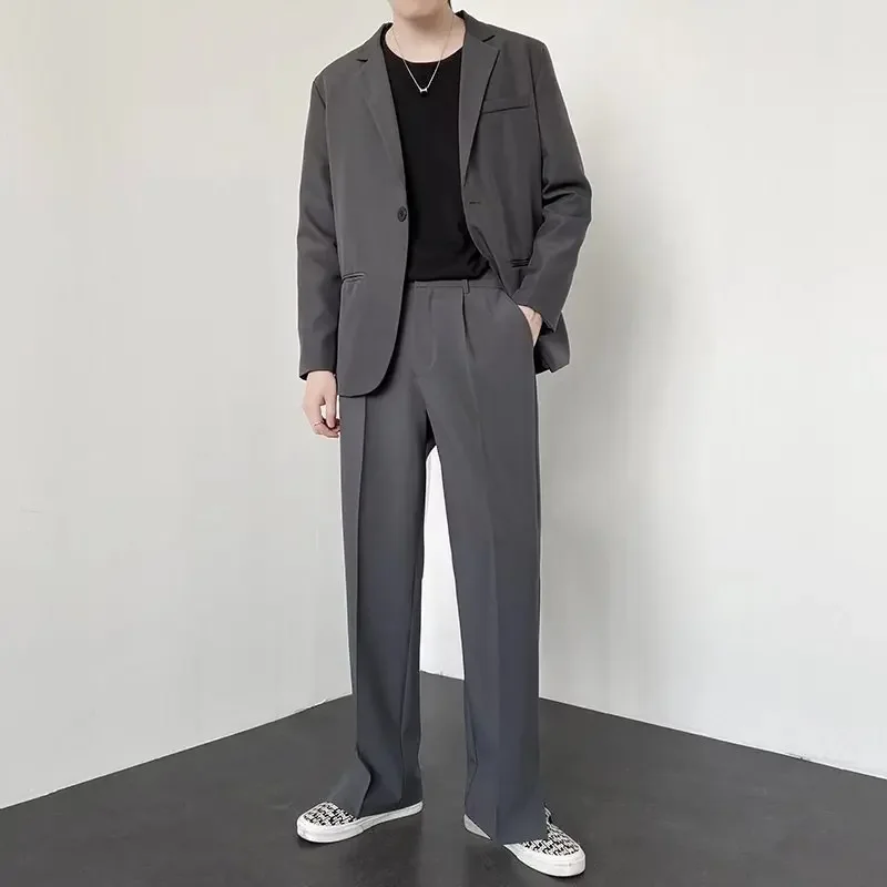 韓国ファッション メンズ ストレート バギー スーツパンツ  - Men'S Fashion Khaki Pants のレビューと価格
