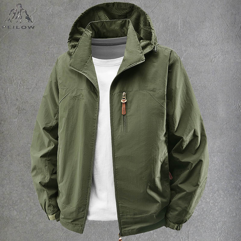 春秋ウインドブレーカー防水ハイキングジャケット男性屋外キャン - Varsity Jacket Letterman のレビューと価格