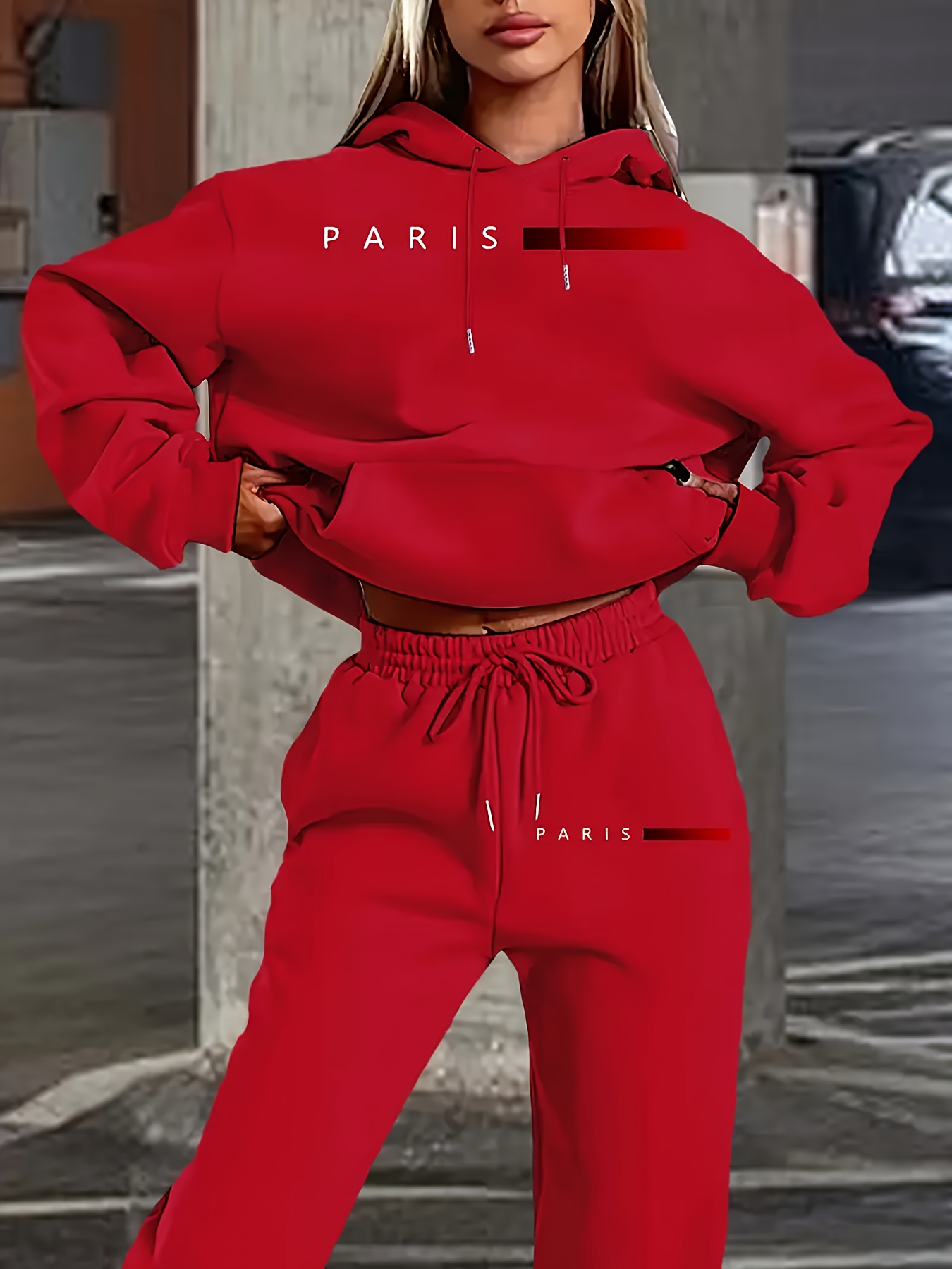 新しい女性のセットパーカーとパンツパリレタープリント高品質ス - Paris Men'S Fashion のレビューと価格
