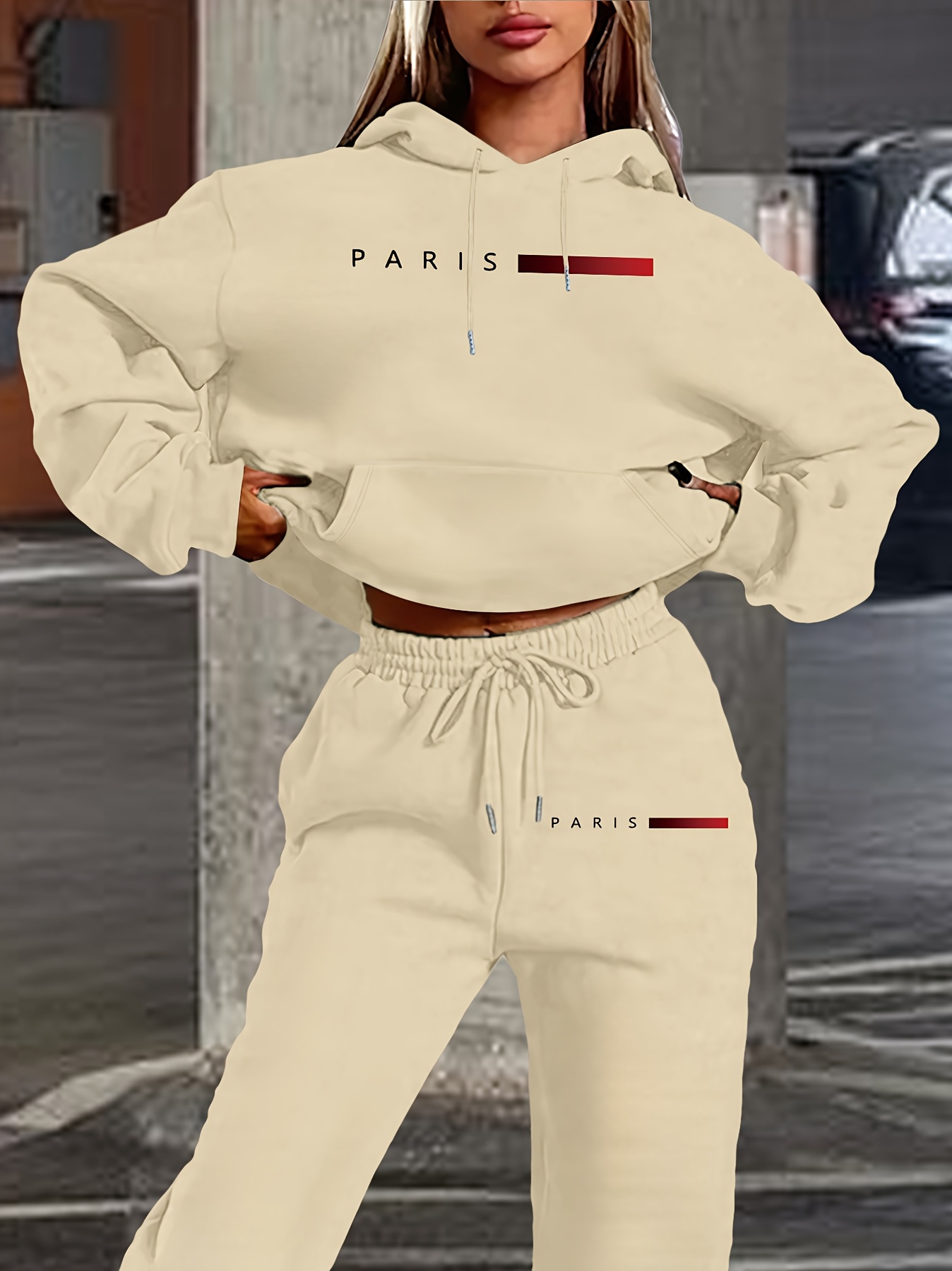 新しい女性のセットパーカーとパンツパリレタープリント高品質ス - Paris Men'S Fashion のレビューと価格